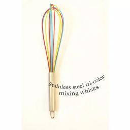 ExcelSteel Stainless Steel Tri-Color Silicone Coated Whisk Set, 8 in. and 10 in. (Set of 2) thumbnail 6
