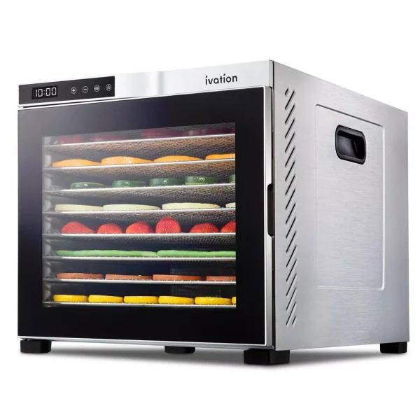 Ivation 10-Tray Stainless Steel Electric Food Dehydrator, 1000W with Digital Timer and Temperature Control