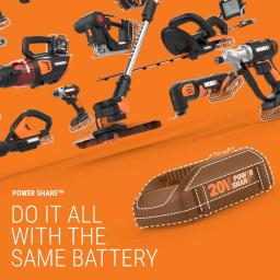 Worx MAKERX 20V Brushless Angle Grinder Rotary Tool Attachment with 4 Accessories (Tool-Only) thumbnail 11