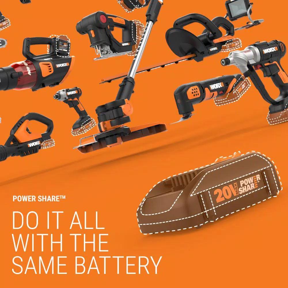 Worx MAKERX 20V Brushless Angle Grinder Rotary Tool Attachment with 4 Accessories (Tool-Only)