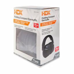 HDX Black Folding Ear Muffs, NRR 26 dB Noise Reduction, Over-the-Head Hearing Protection thumbnail 4