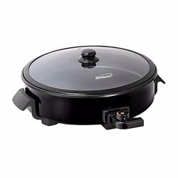 Brentwood Appliances 12 in. Round Nonstick Electric Skillet with Vented Glass Lid, 1400W, Black thumbnail 1