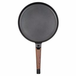 MasterPan 11 in. Non-Stick Cast Aluminum Crepe Pan with Detachable Handle, Induction Compatible, Black thumbnail 2