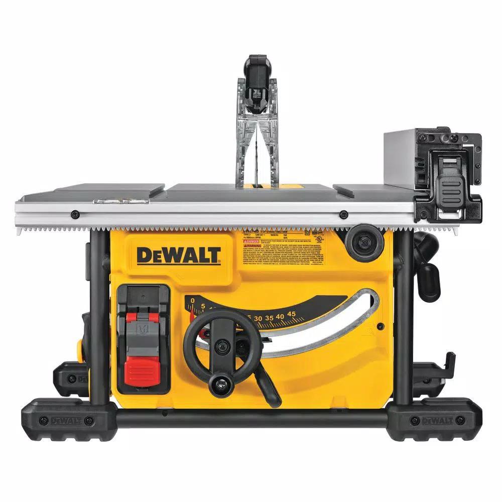 DEWALT 15 Amp 8-1/4 in. Compact Corded Jobsite Table Saw with Heavy-Duty Rolling Stand