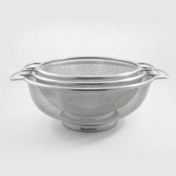 ExcelSteel Stainless Steel Fine Mesh Colander Set with Resting Base (Set of 3) thumbnail 3