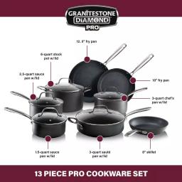 GraniteStone Professional 13-Piece Hard Anodized Nonstick Cookware Set thumbnail 3