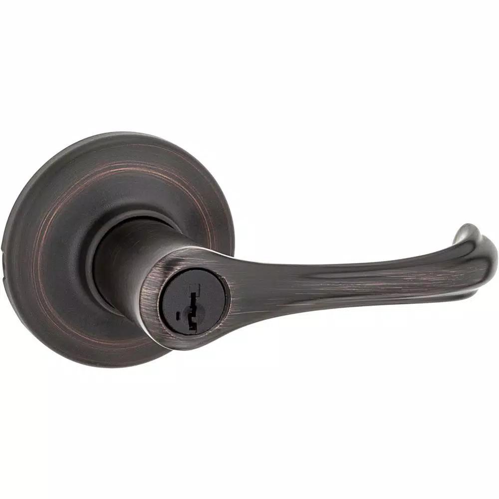 Kwikset Dorian Venetian Bronze Exterior Entry Door Lever with SmartKey Security