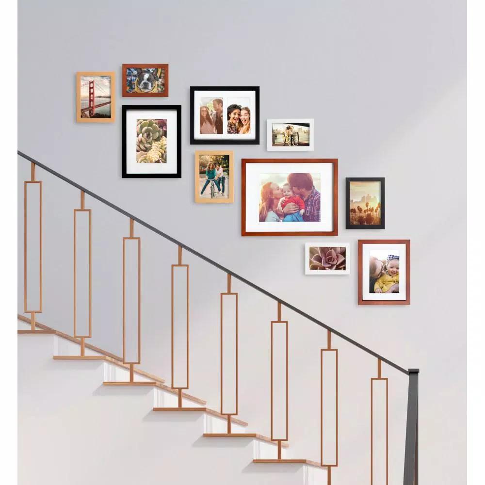 Kate and Laurel Mid-Century Modern Gallery Wall Frame Set, 10-Piece Multi-Color Assortment