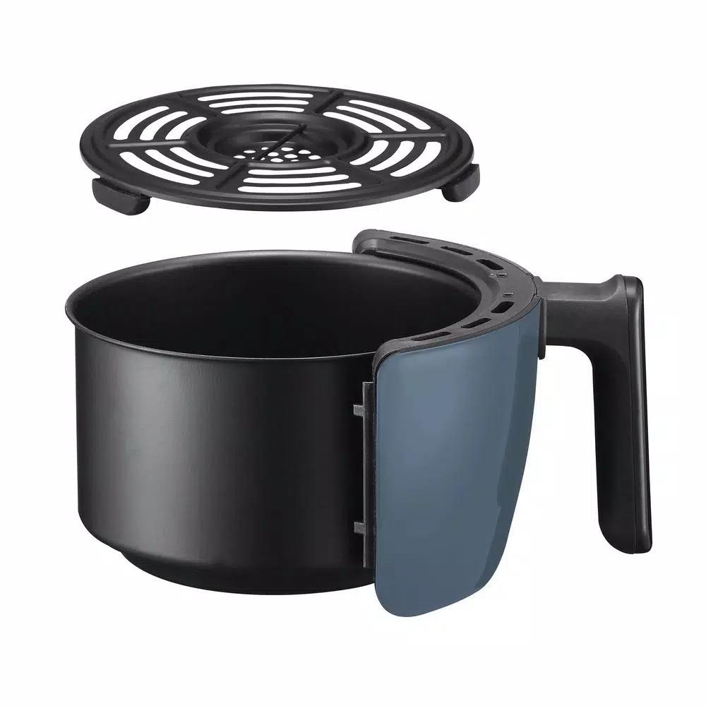 Maximatic Elite Gourmet 2.1 Qt. Air Fryer, Blue Grey, 1000W Compact Convection Fryer with Adjustable Timer
