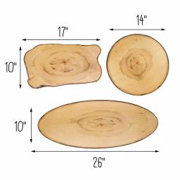 Honey-Can-Do 3-Piece Rustic Melamine Serving Tray Set, Wood-Like Finish, Assorted Shapes thumbnail 5