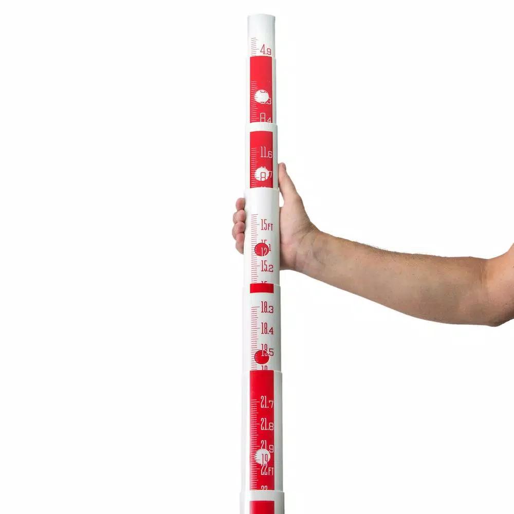 AdirPro 25 ft. Surveyor Oval Leveling Grade Rod, 10ths Scale, Fiberglass