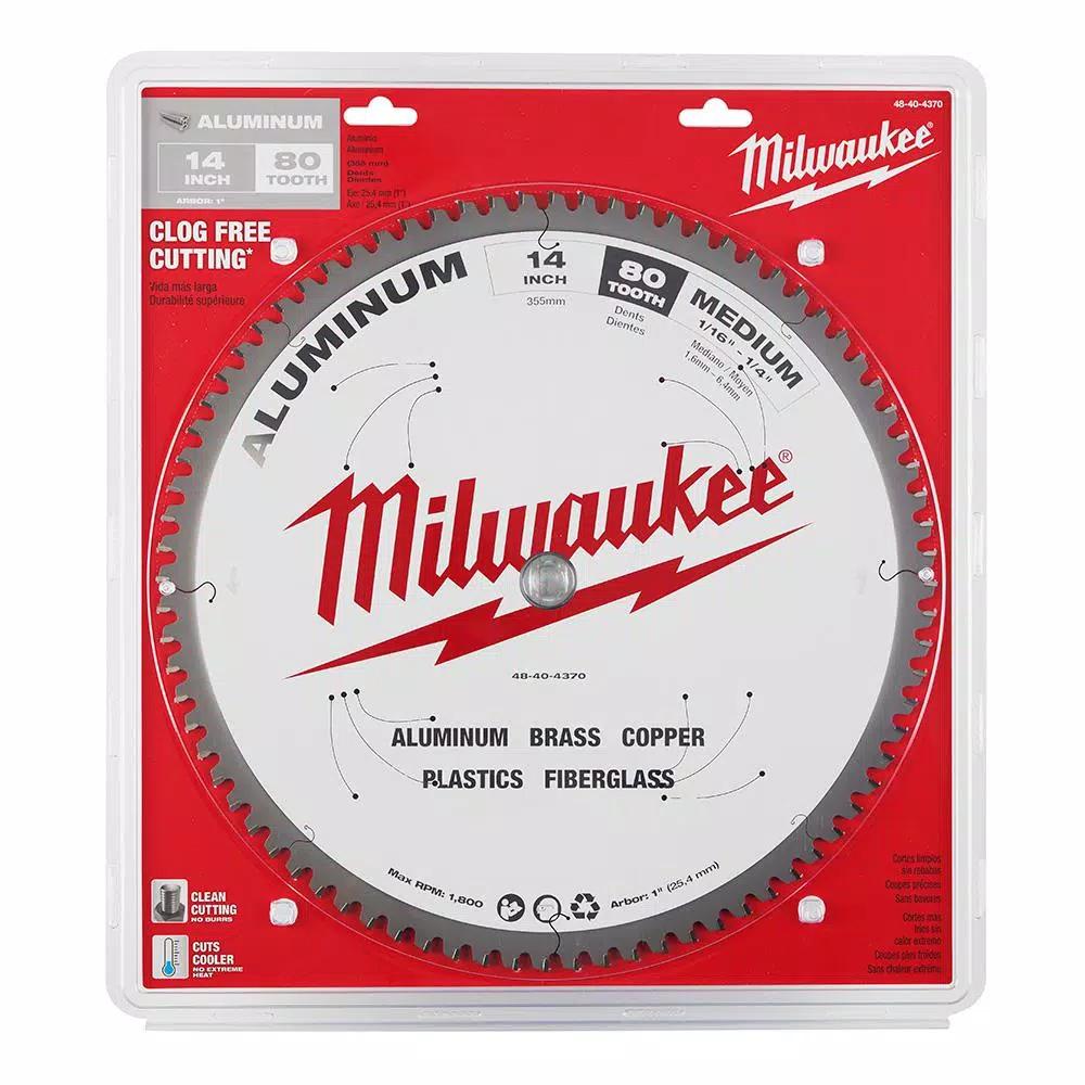 Milwaukee 14 in. 80T Carbide Tipped Aluminum and Metal Cutting Circular Saw Blade