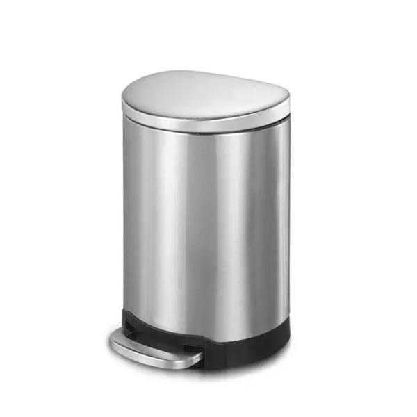 Innovaze 3.2 Gal. Stainless Steel Semi-Round Step-On Trash Can with Fingerprint Free Finish