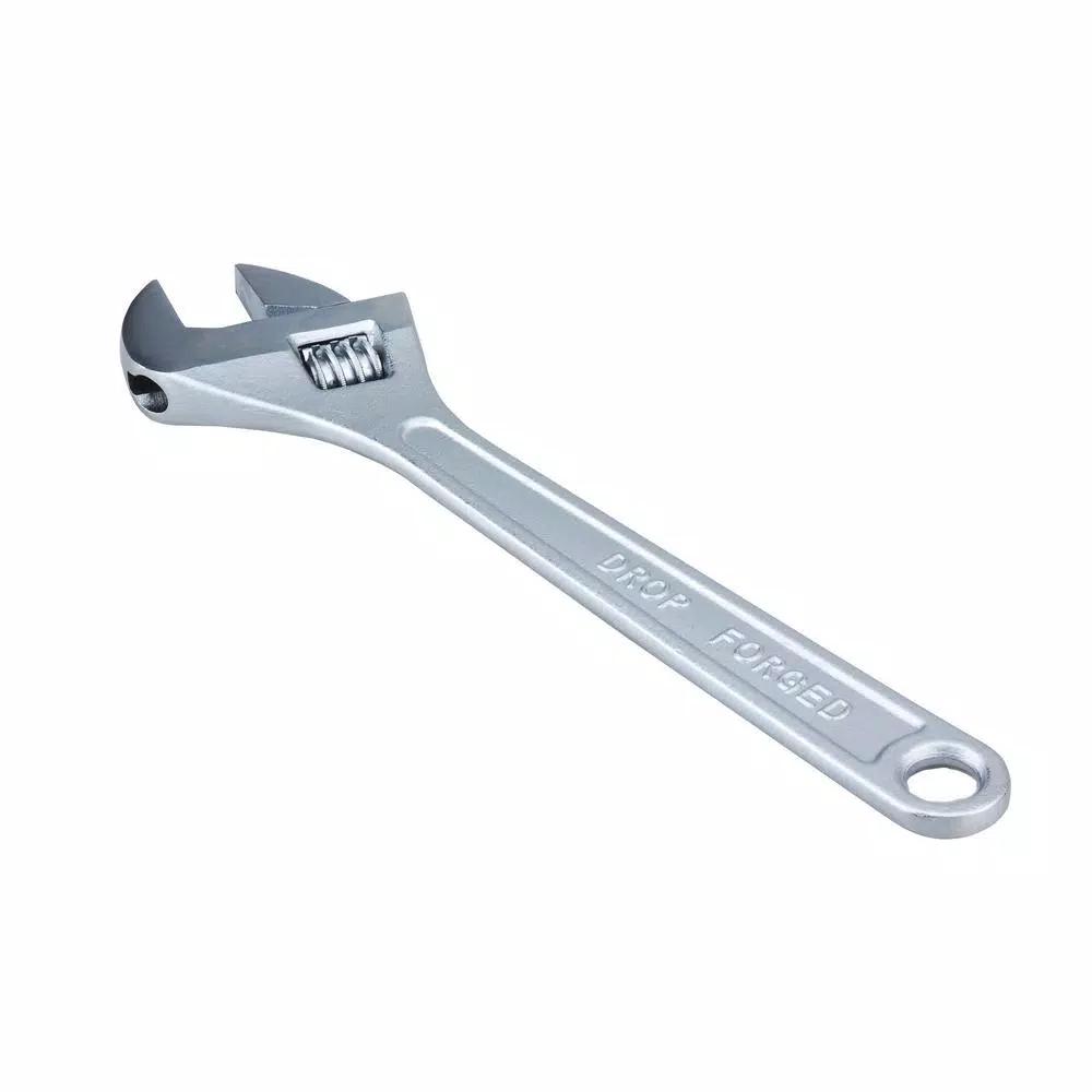 Steel Core 15 in. Jumbo Adjustable Wrench, Drop Forged Heat Treated Carbon Steel