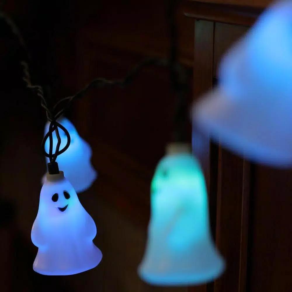 Northlight LED Color Changing Ghost Halloween String Lights, 10-Pack