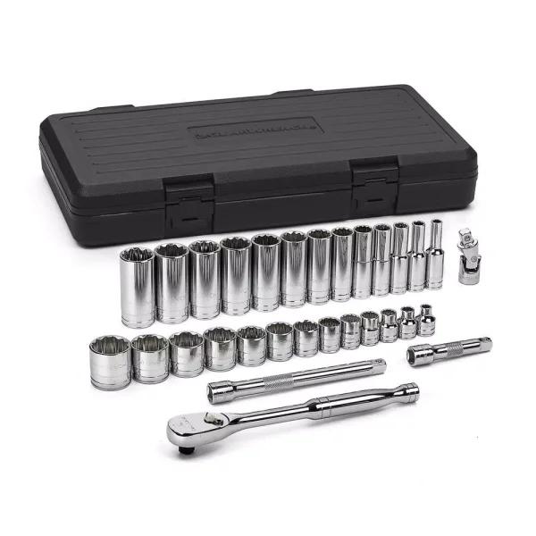 GEARWRENCH 3/8 in. Drive 12-Point SAE Mechanics Tool Set, 30-Piece