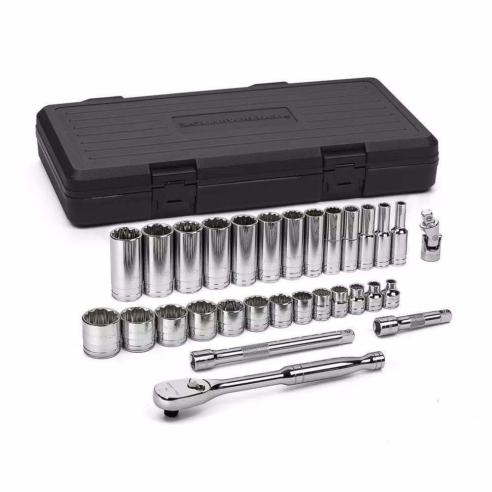 GEARWRENCH 3/8 in. Drive 12-Point SAE Mechanics Tool Set, 30-Piece