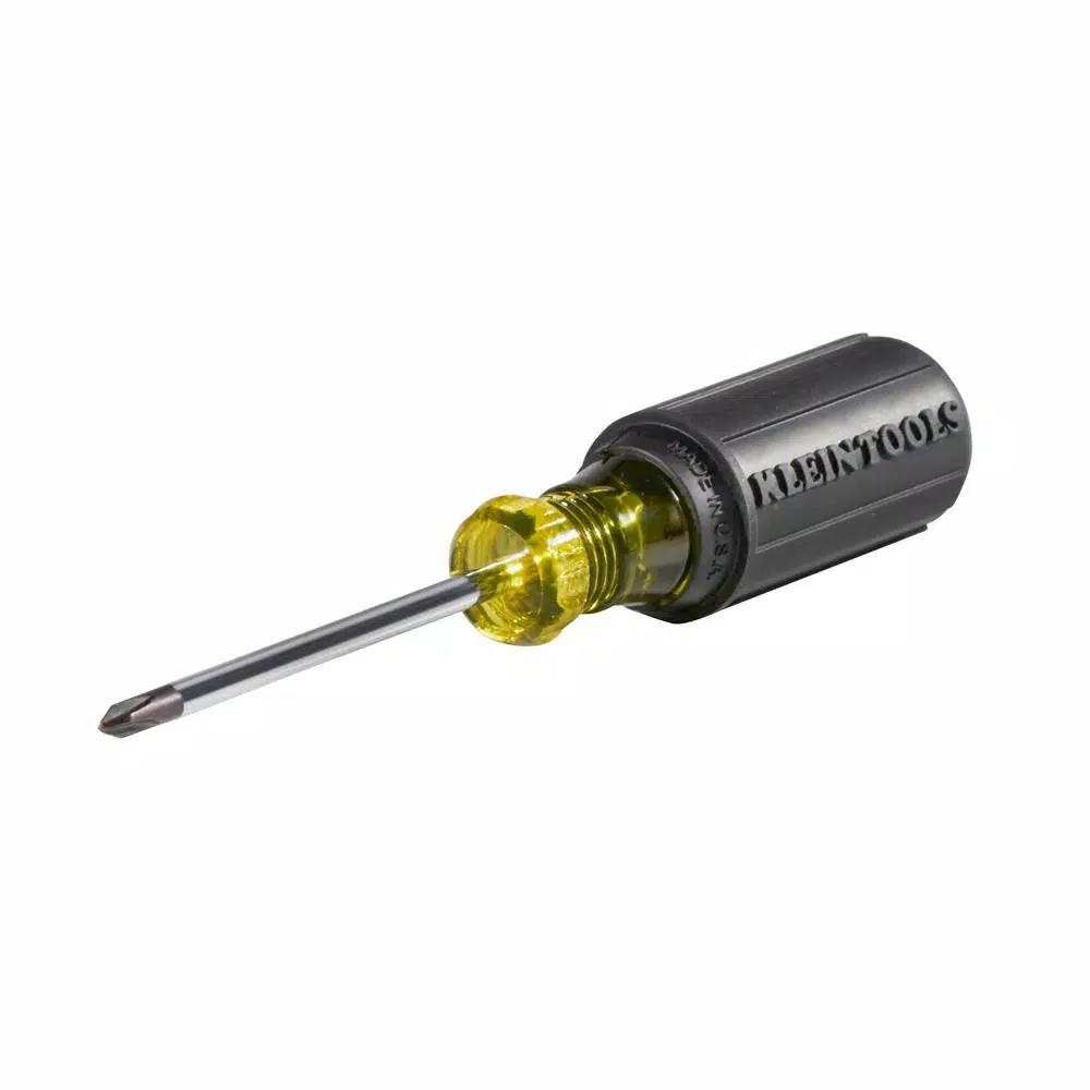 Klein Tools #1 Phillips Head Screwdriver with 3 in. Round Shank and Cushion Grip Handle