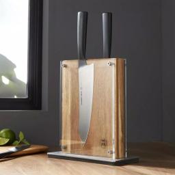 SCHMIDT BROS. Schmidt Brothers Midtown Acacia Wood Knife Block with Magnetic Storage thumbnail 3