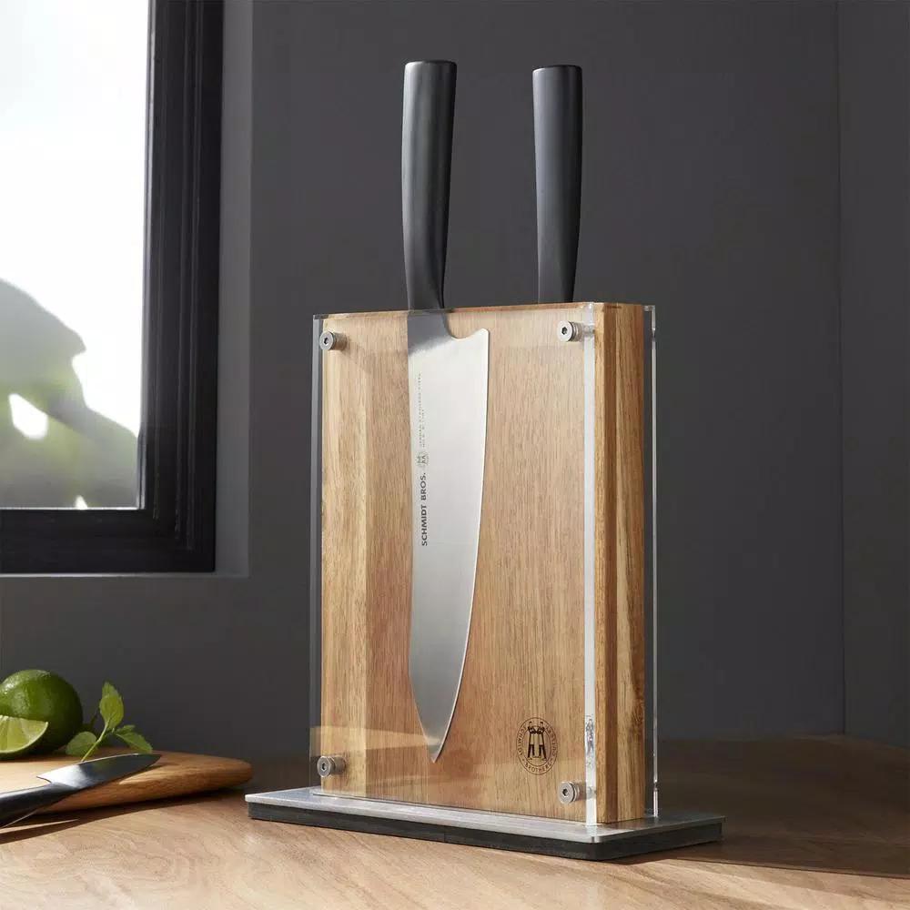 SCHMIDT BROS. Schmidt Brothers Midtown Acacia Wood Knife Block with Magnetic Storage