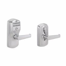 Schlage Elan Satin Chrome Electronic Keypad Door Lever with Plymouth Trim thumbnail 1