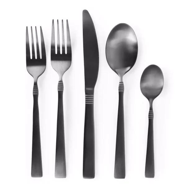 Megachef Cravat 20-Piece Matte Black Flatware Set, 18/10 Stainless Steel Silverware Service for 4