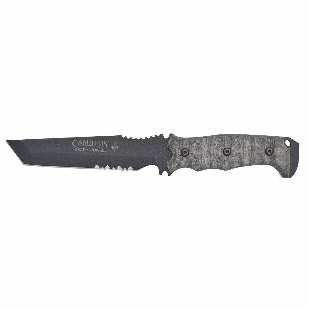 Camillus DAGR Carbon Steel Tanto Fixed Blade Knife with G10 Handle and Molded Sheath