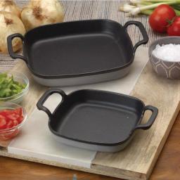 Bayou Classic Enameled Cast Iron Baking Dish, Weathered Gray, 10.24 x 11.5 in thumbnail 2