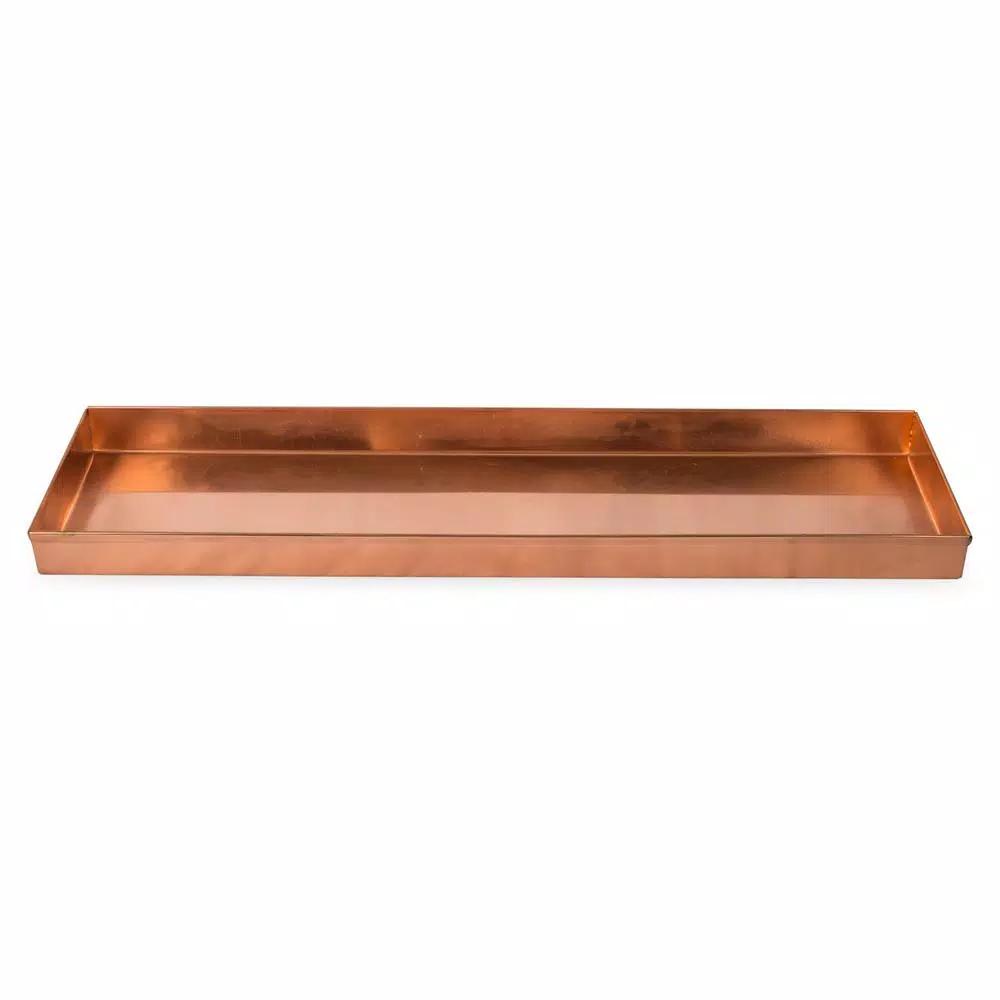 Achla Designs 20 in. Polished Copper Plated Stainless Steel Decorative Long Serving Tray