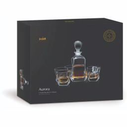 JoyJolt Aurora Crystal Whiskey Decanter Set with 4 Old Fashioned Glasses thumbnail 4