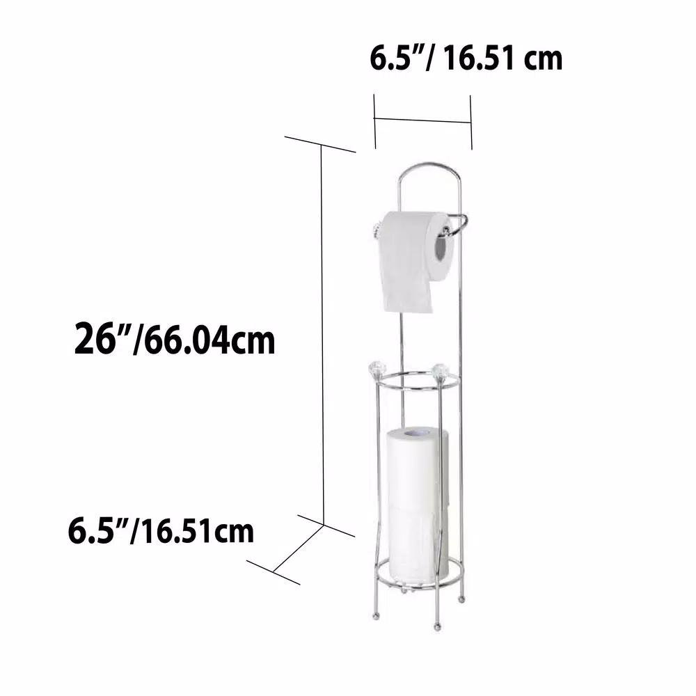 Home Basics Bronze Steel Free-Standing Toilet Paper Holder with 3-Roll Storage Base