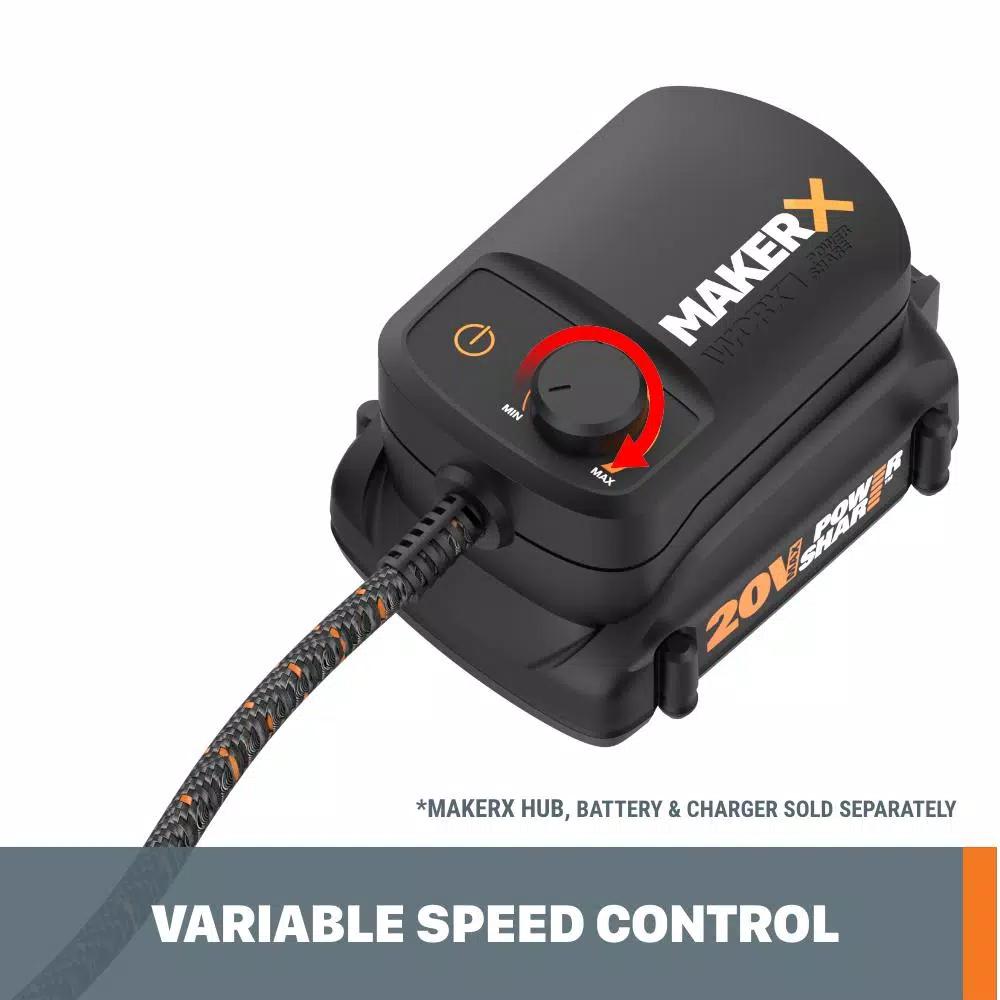Worx MAKERX 20V Brushless Angle Grinder Rotary Tool Attachment with 4 Accessories (Tool-Only)