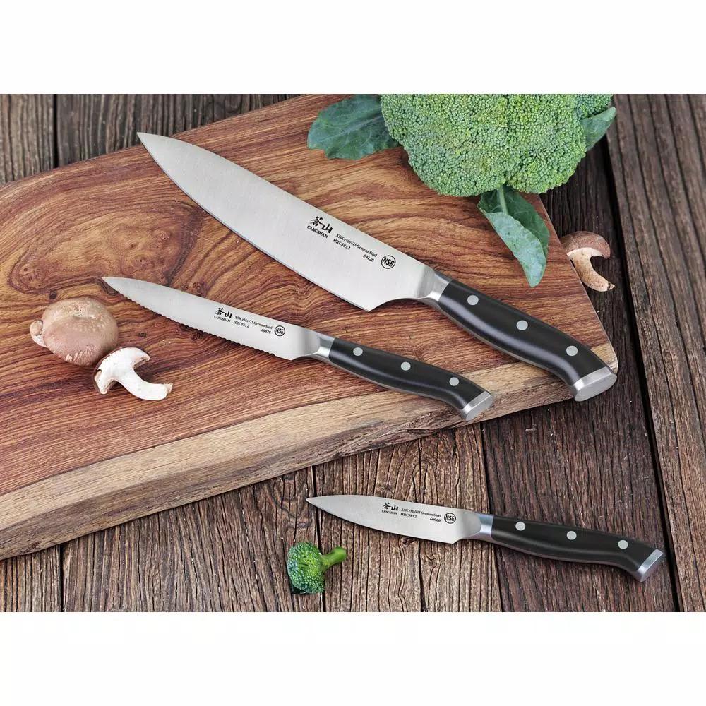 Cangshan D Series 3-Piece Stainless Steel Knife Set - Full Tang Forged Kitchen Knives