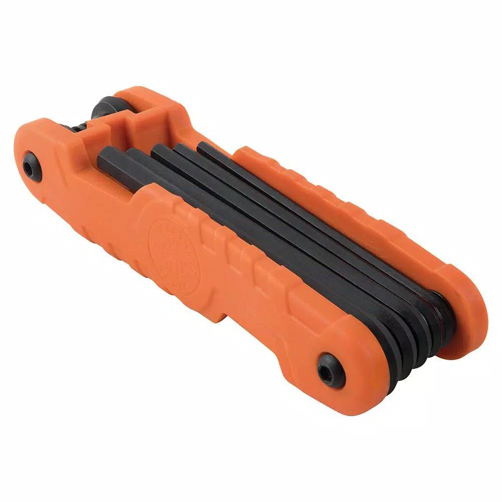 Klein Tools Pro Folding Hex Key Set, 11-Piece SAE Extended Reach