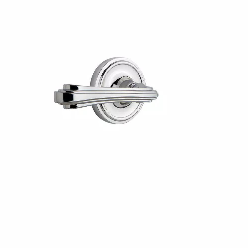 Nostalgic Warehouse Fleur Privacy Door Lever, Classic Rose Rosette, Bright Chrome