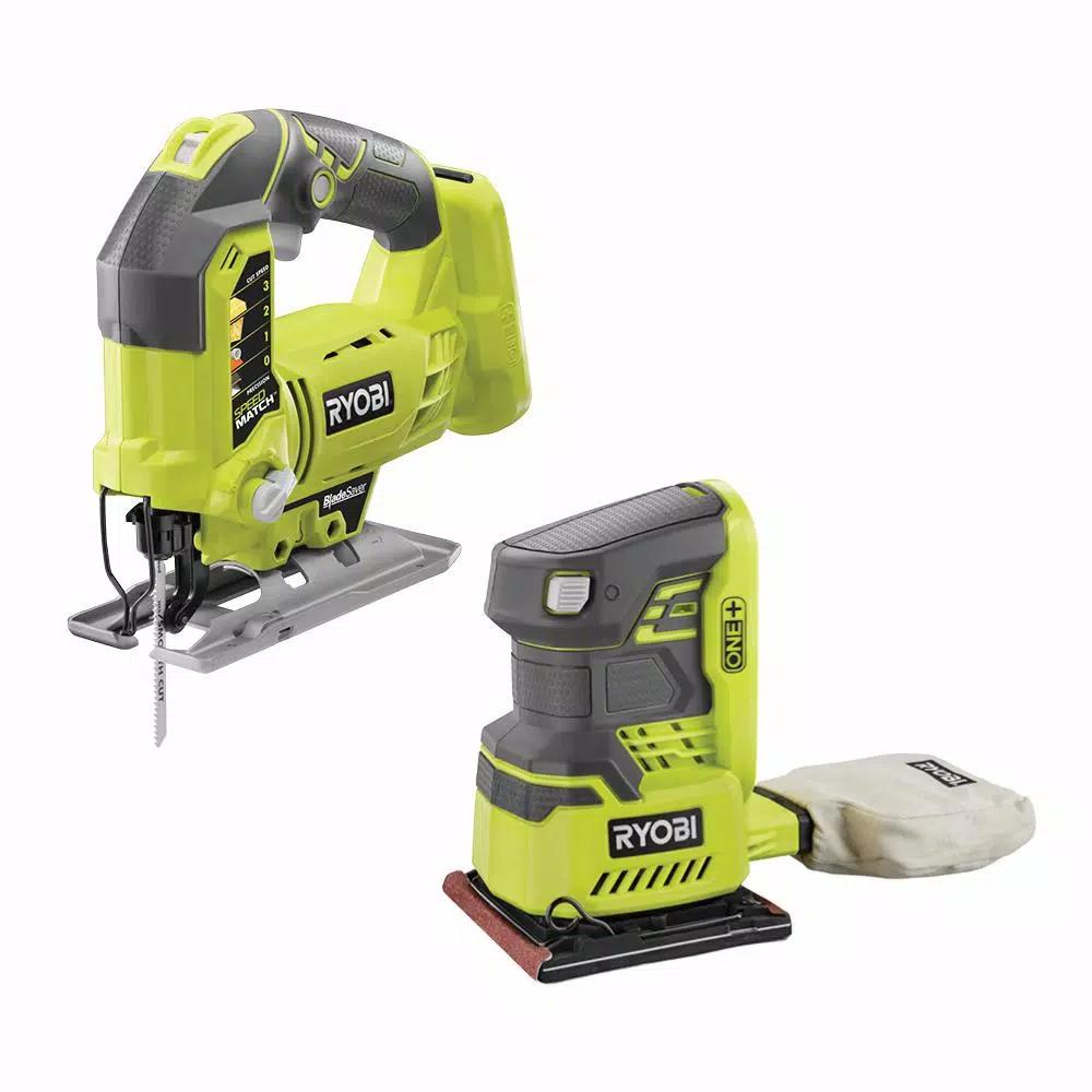 RYOBI 18V ONE+ Cordless Orbital Jig Saw and 1/4 Sheet Sander Combo Kit (Tools Only)