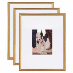 Kate and Laurel Adlynn Gold Picture Frame Set, 16 x 20 in. and 8 x 10 in. with Mats, Set of 3 thumbnail 1