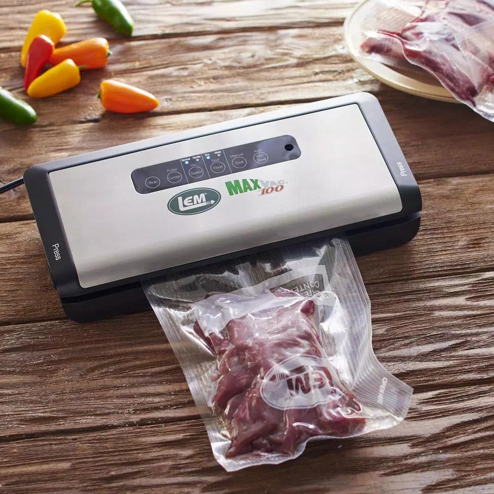 LEM MaxVac 100 Black and Stainless Steel Food Vacuum Sealer