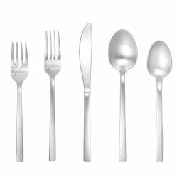 Fortessa Arezzo 5-Piece 18/10 Stainless Steel Brushed Flatware Place Setting thumbnail 1