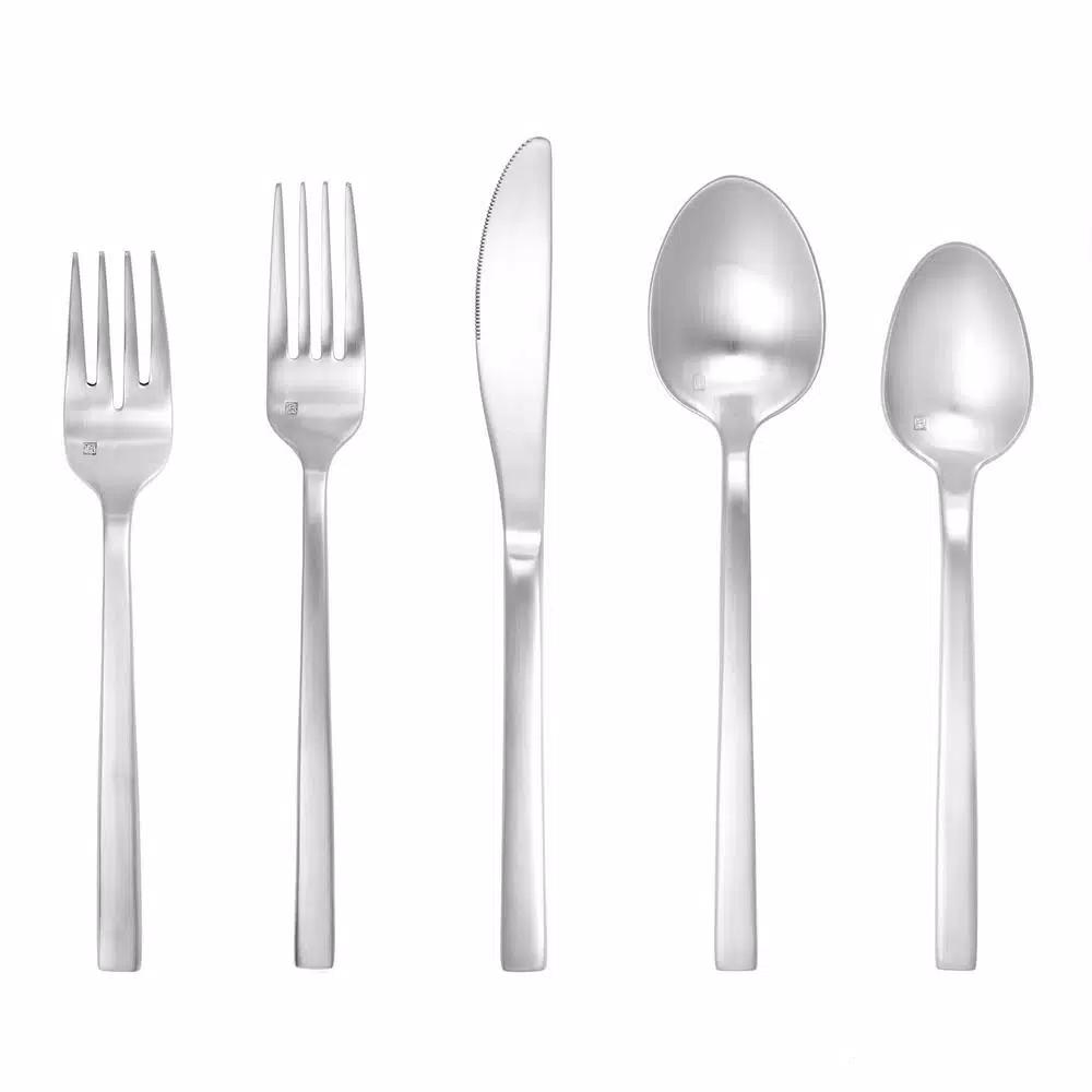 Fortessa Arezzo 5-Piece 18/10 Stainless Steel Brushed Flatware Place Setting