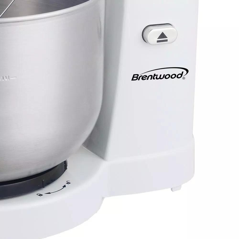 Brentwood Appliances Brentwood 5-Speed Stand Mixer with 3-Quart Stainless Steel Mixing Bowl, White