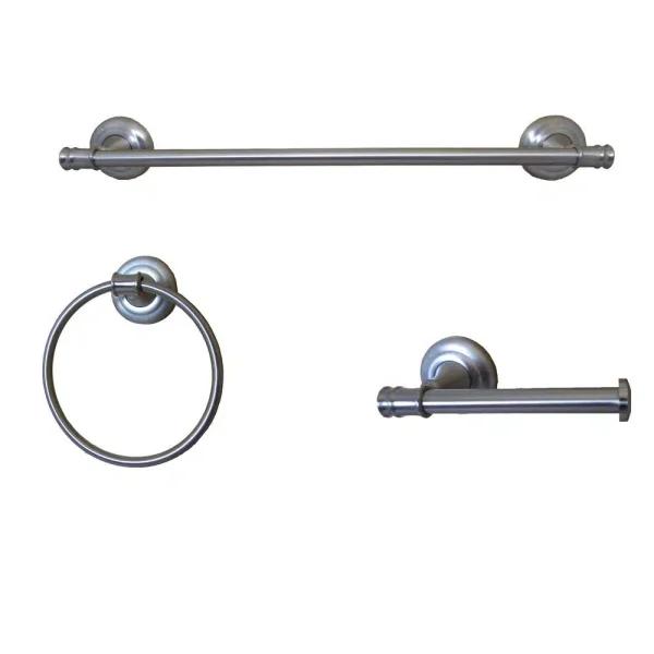 ARISTA Edgerton Collection 3-Piece Bathroom Hardware Set, Satin Nickel