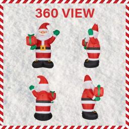 Fraser Hill Farm 10 ft. Santa Claus with Gift Bag Christmas Inflatable with White Lights thumbnail 2