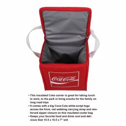Unbranded Coca-Cola 4 Qt. Soft Sided Insulated Cooler Lunch Bag - Red thumbnail 4
