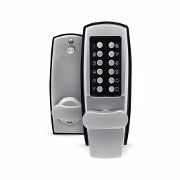 Premier Lock Grip Tight Tools Satin Chrome Mechanical Push-Button Keyless Entry Lock with Holdback thumbnail 6