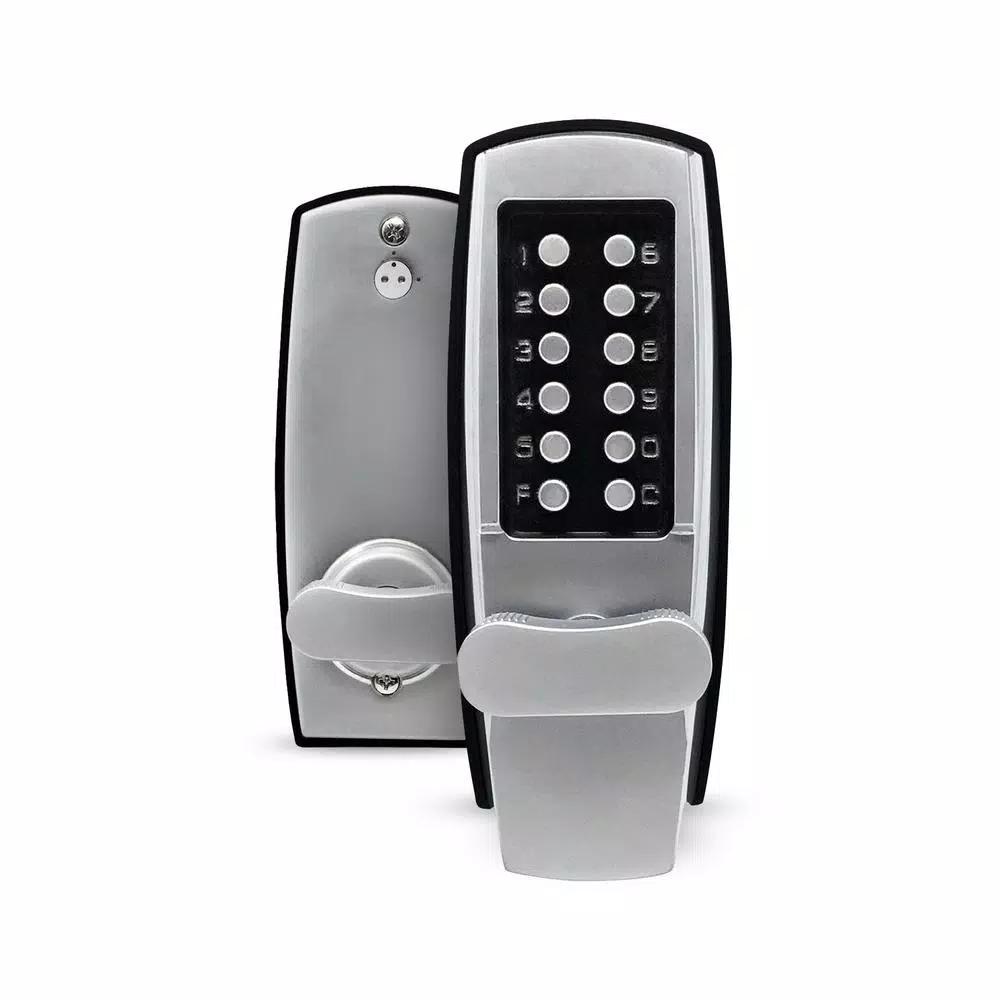 Premier Lock Grip Tight Tools Satin Chrome Mechanical Push-Button Keyless Entry Lock with Holdback