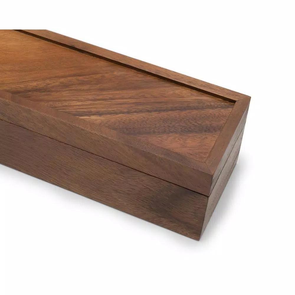 Ironwood Gourmet Acacia Wood Rectangular Tea Box with 10 Compartments