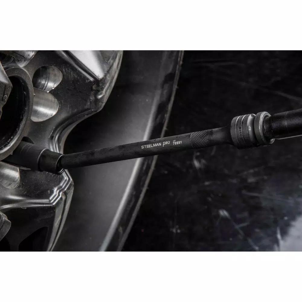 STEELMAN PRO 79991 1/2 in. Drive to 3/8 in. Pinless Swivel Impact Extension Bar, 9 in.