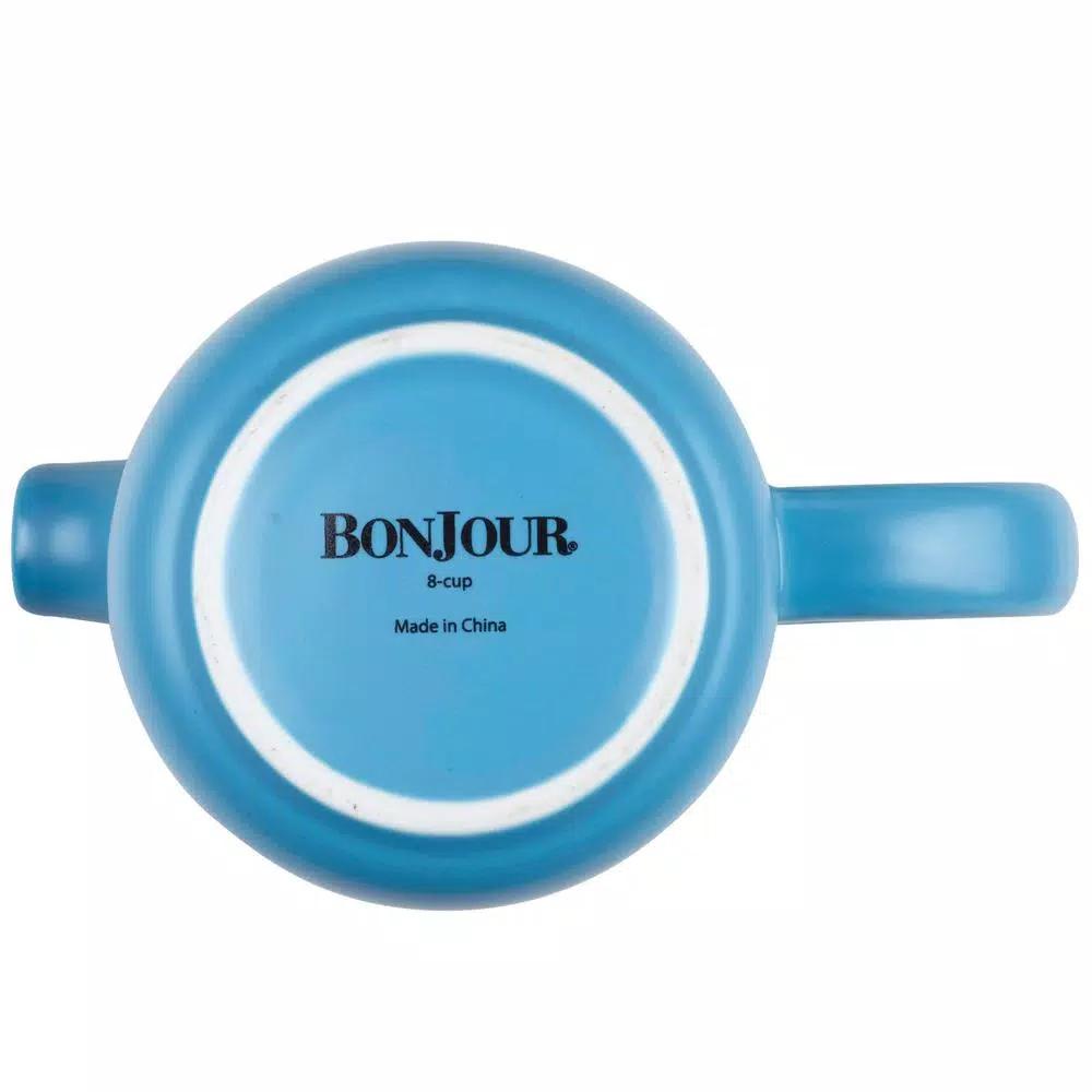 BonJour Aqua Ceramic French Press Coffee Maker, 32 fl. oz. 8-Cup Capacity
