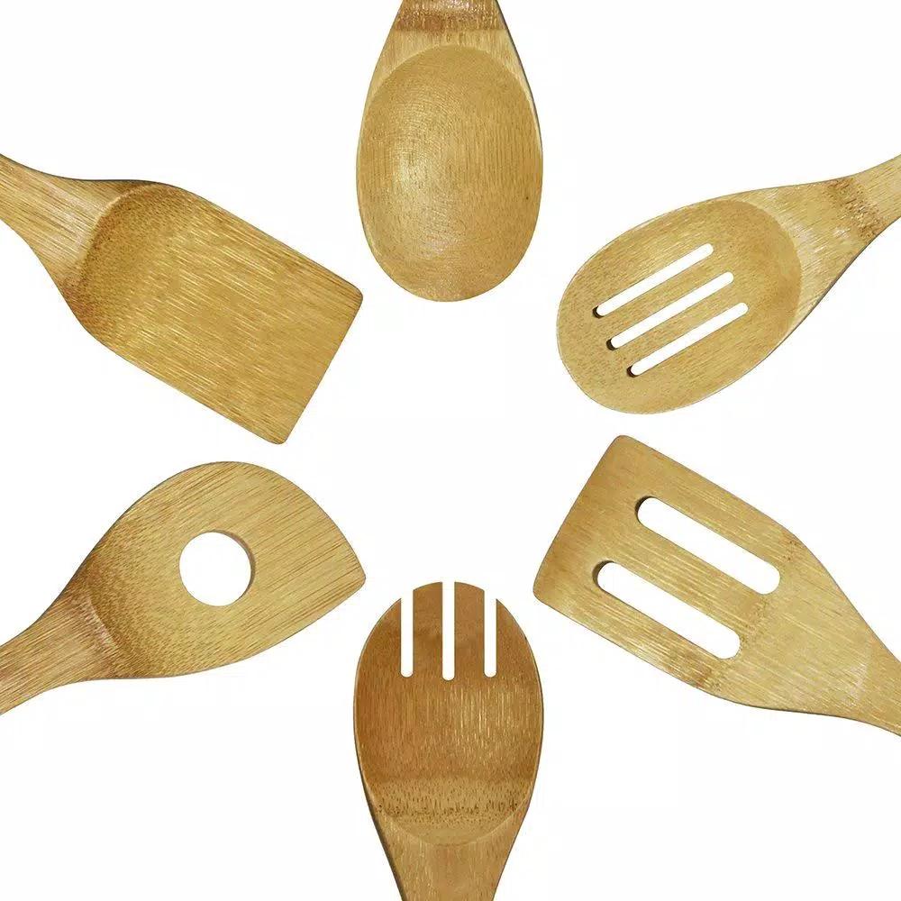 Oceanstar Ocean Star 6-Piece Bamboo Cooking Utensil Set - Natural Wood Kitchen Tools